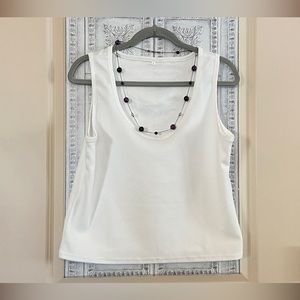 NEW Sz-L Ladies Scooped Cropped Casual/Dressy Ribbed Tank Top-Perfect 4 Layering
